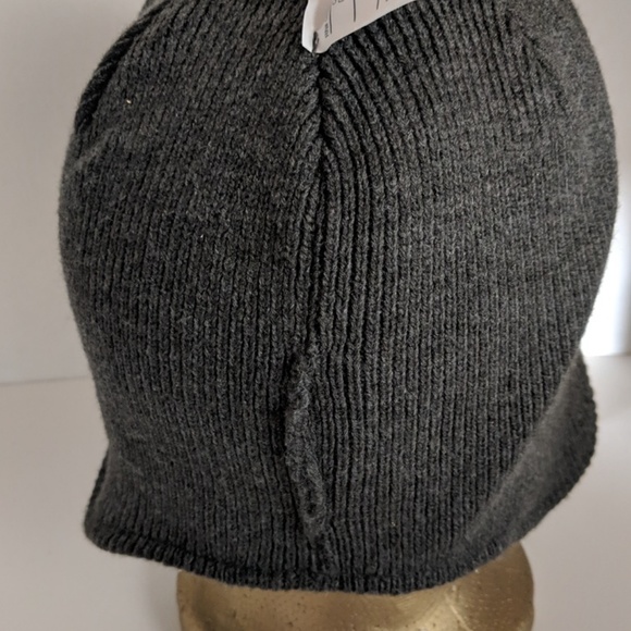 Carhartt Beanie Winter Cap Ear Flaps Hat Gray Knit - Picture 3 of 8